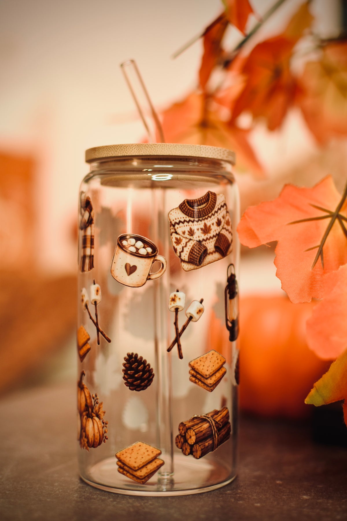 Gobelet en verre Cosy Autumn đđ - Bambou