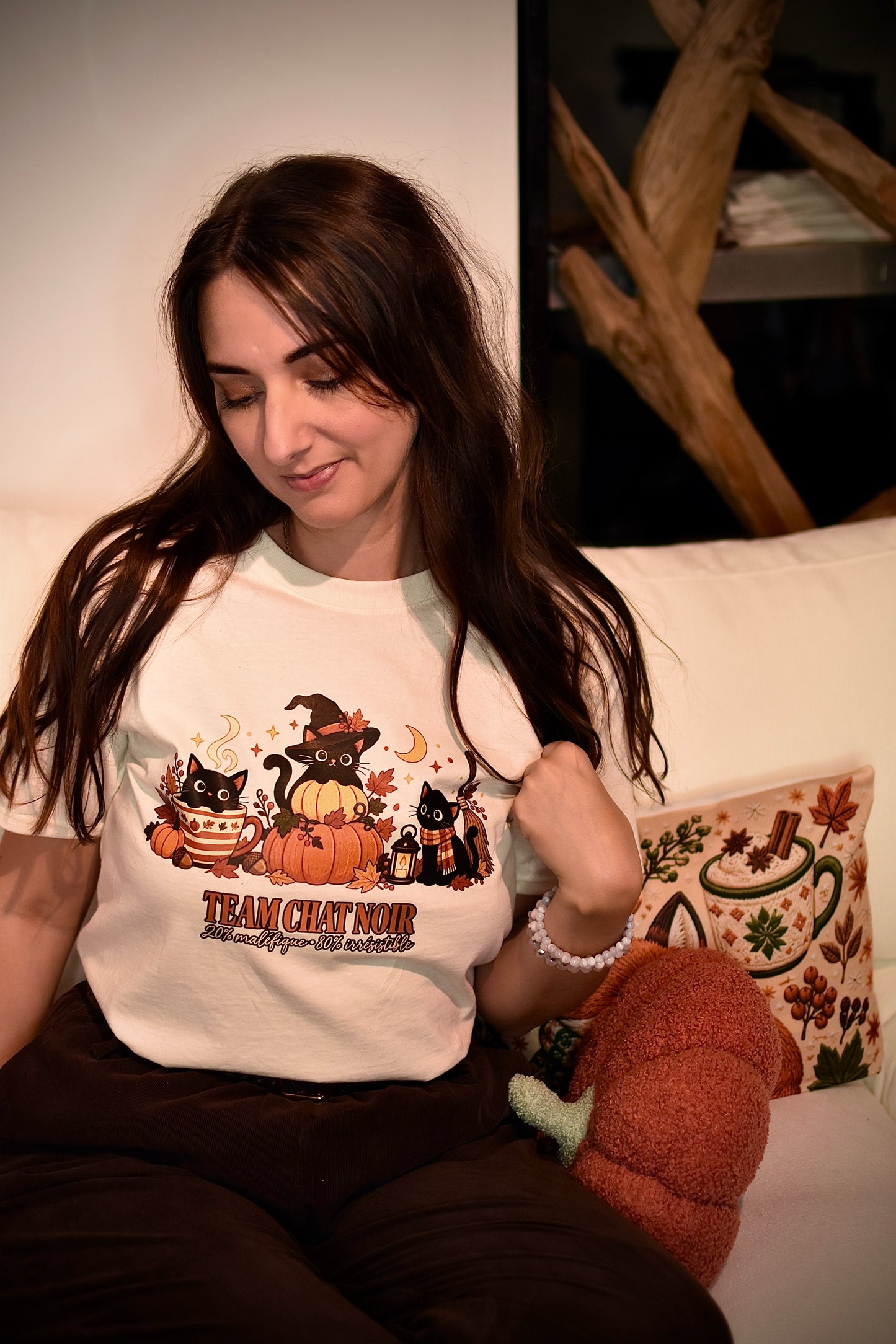 T-shirt Team Chat Noir - création originale Ornella Home & Cosy