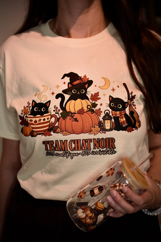 T-shirt Team Chat Noir - création originale Ornella Home & Cosy