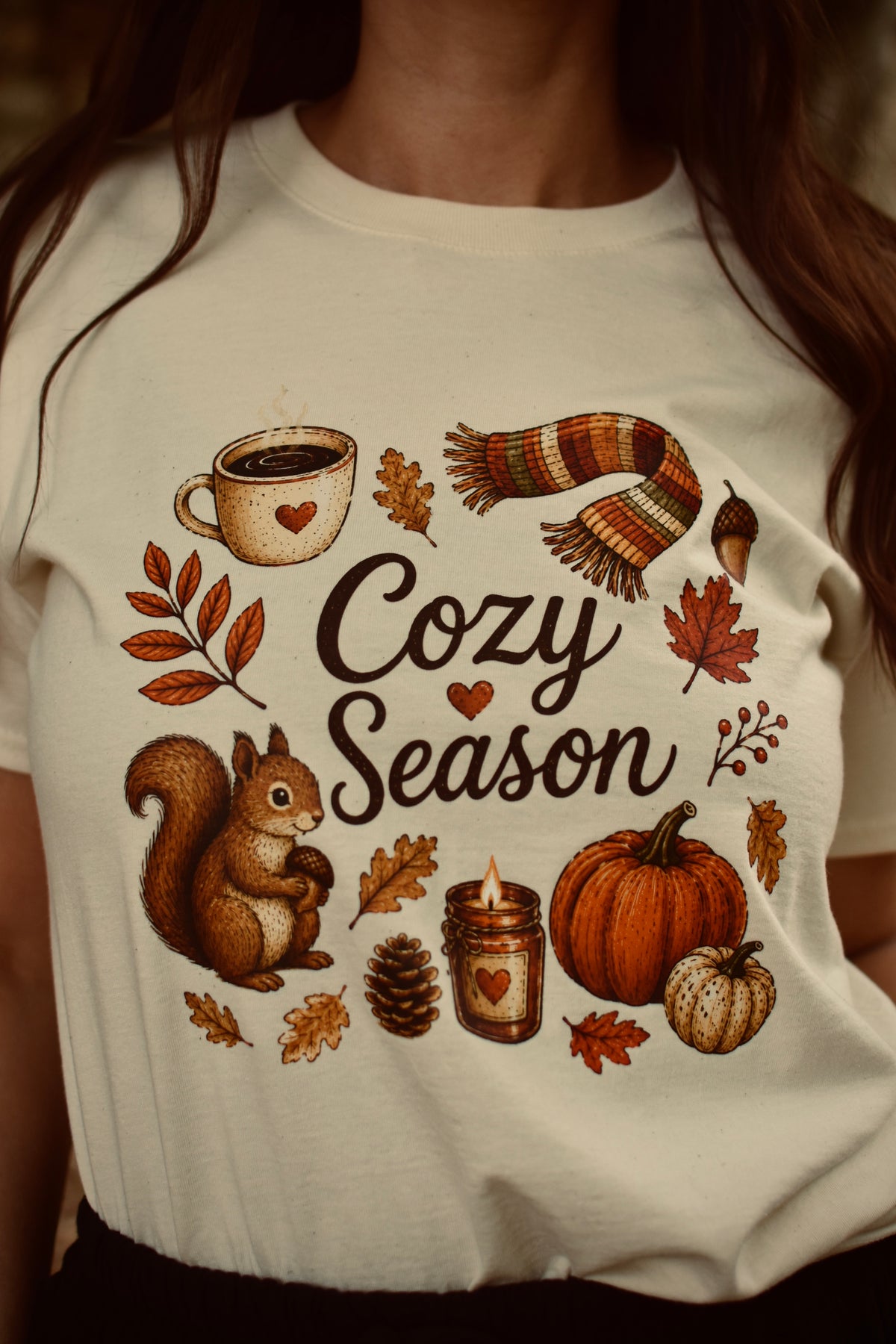 T-shirt Cozy Season écureuil 🐿️ - création originale Ornella Home & Cosy (Copie)