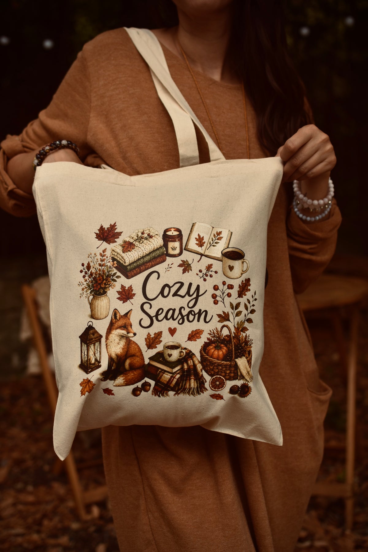 Totebag Cozy Season renard 🦊 – Création originale Ornella Home & Cosy