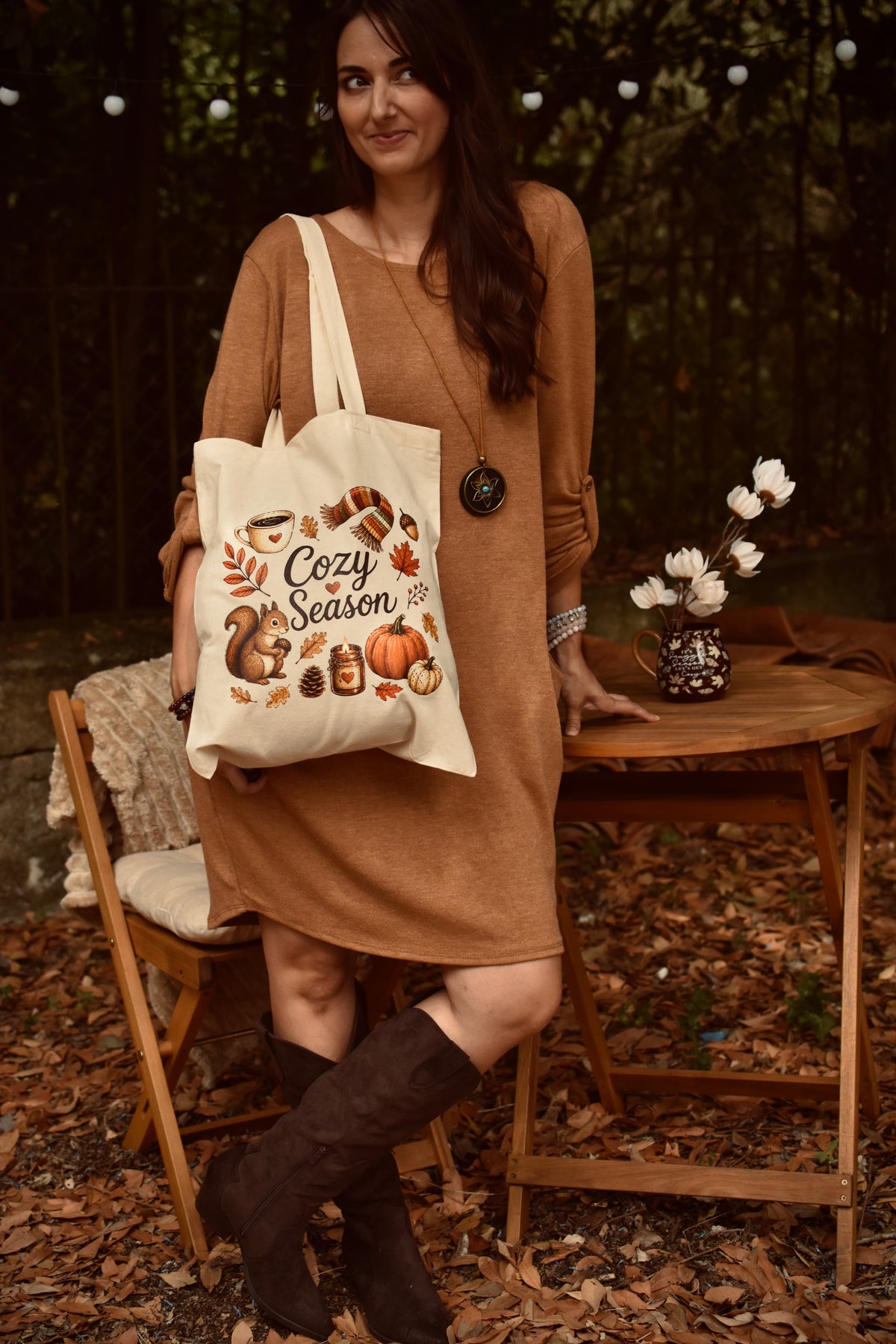Totebag Cozy Season écureuil 🐿️ – Création originale Ornella Home & Cosy