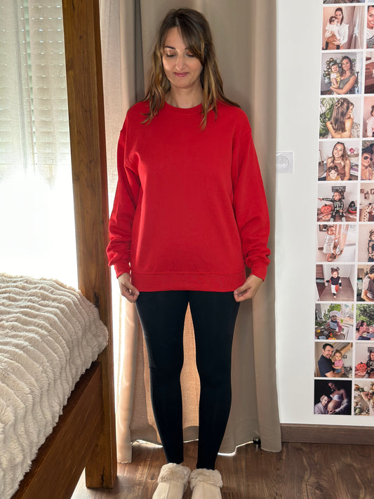 Sweat brodé unisexe personnalisable / Rouge