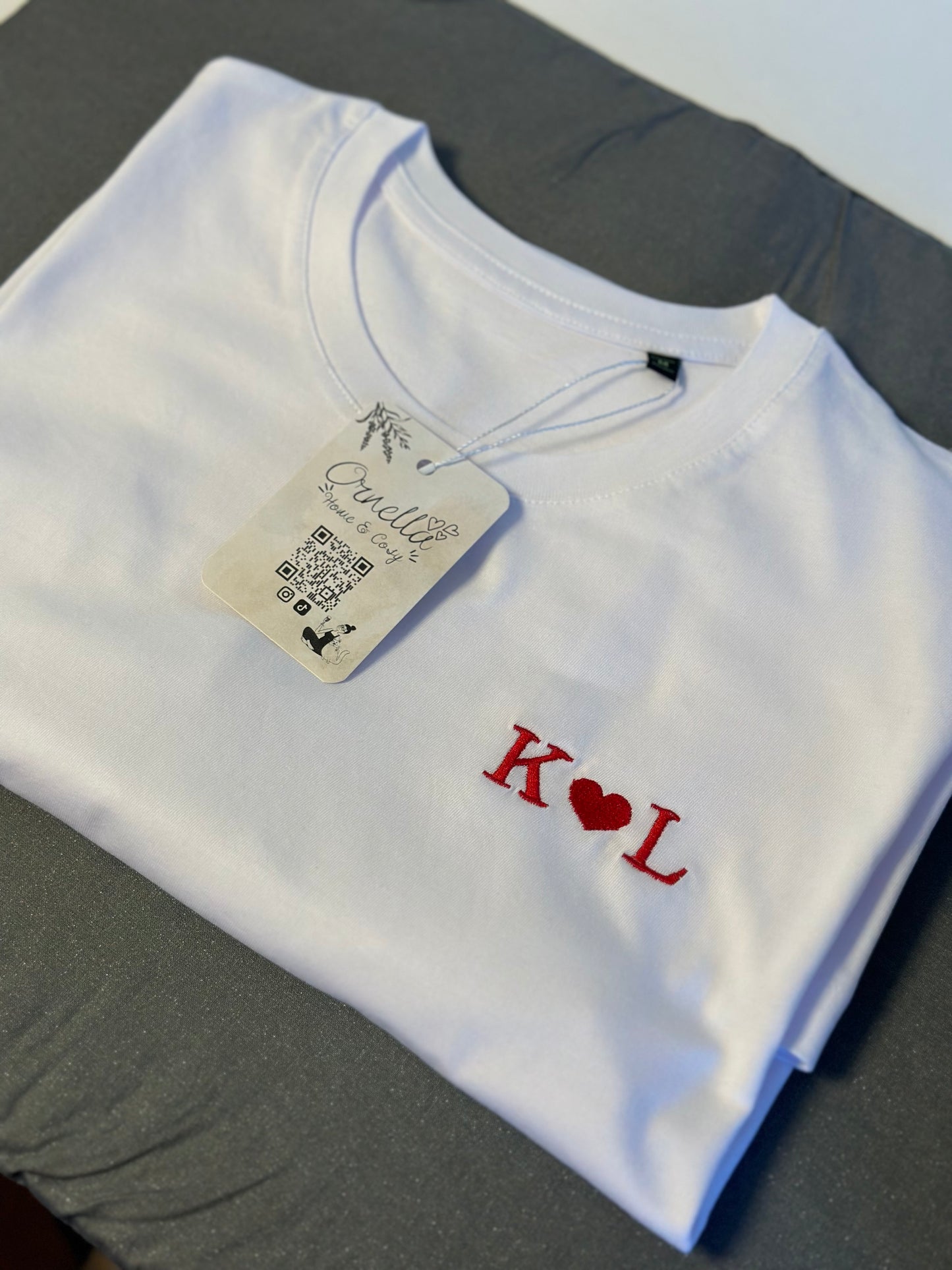 T-shirt blanc personnalisé Saint-Valentin ❤️🥂 / Homme