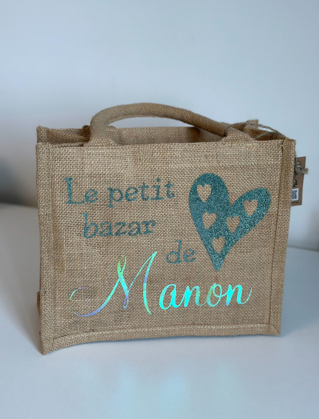 Sac Mini en jute anses beiges personnalisable